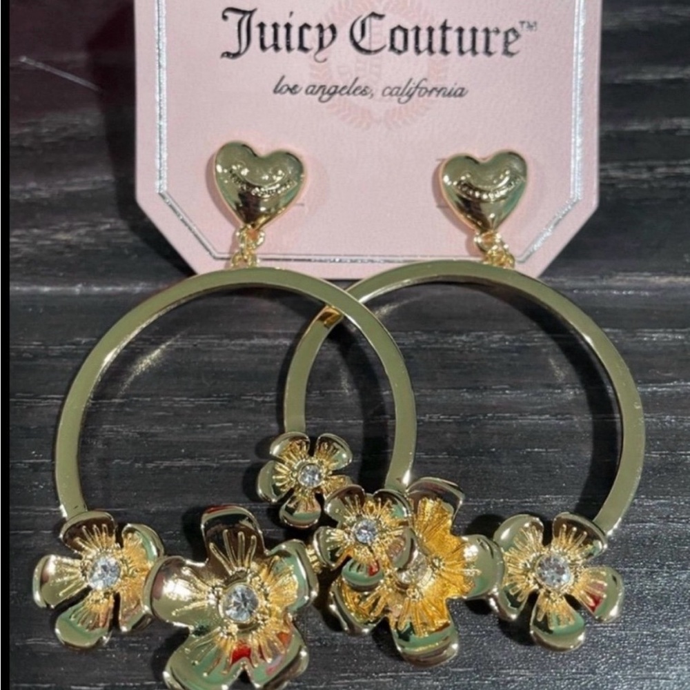 Juicy Couture Gold floral earrings (new)